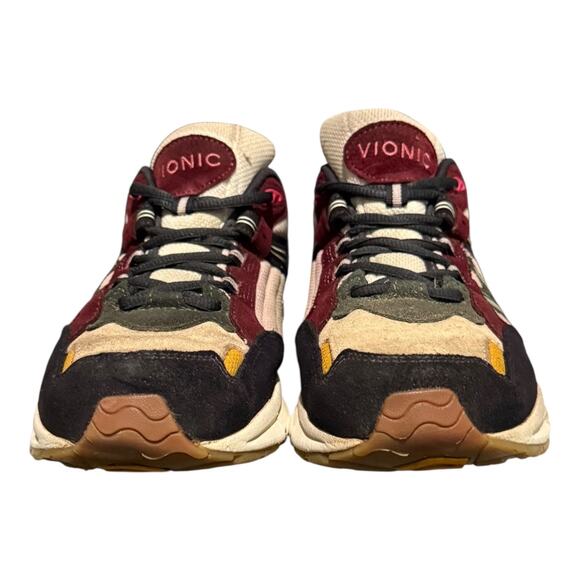 Vionic 23Walk 2.0 Women's Size 9.5 Black Pink Red Suede Sneakers - Picture 3 of 9